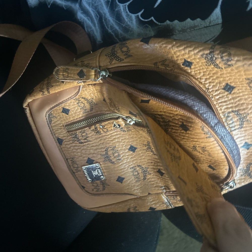 MCM Tan Monogram Sling Bag - Picture 5 of 5